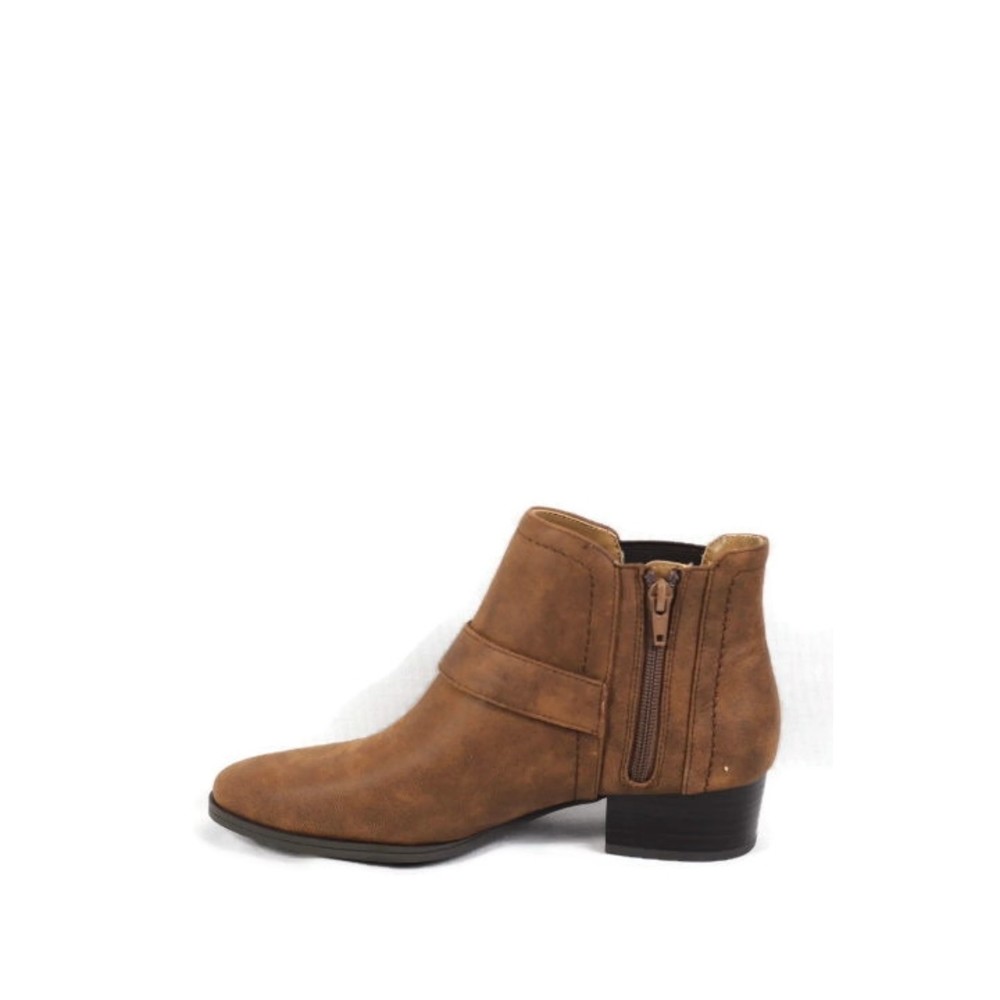 Aerosoles Crossout Brown Women's Booties Side Zip Textile Upper Side 7 M - Picture 5 of 14